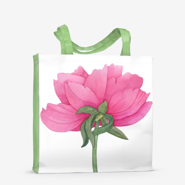 Сумка-шоппер «Акварель цветок Розовый пион 2»