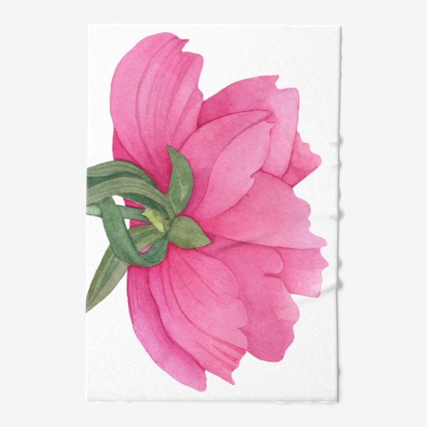 Полотенце «Акварель цветок Розовый пион 2»