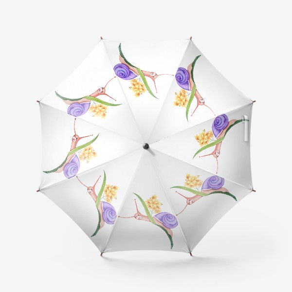 Зонт «Маленькая улитка на цветке 2 Акварель»