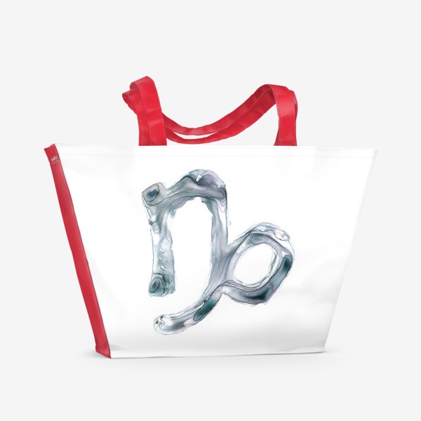 Пляжная сумка «Козерог - знак зодиака акварелью»