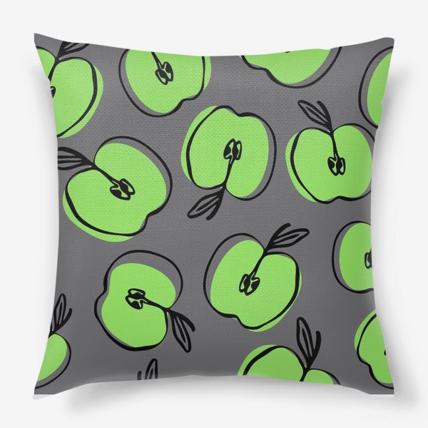 Подушка «зеленые яблоки»
