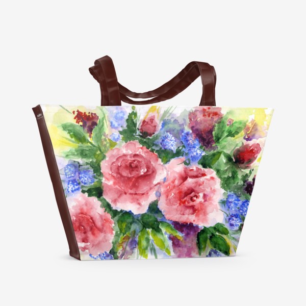 Пляжная сумка «Букет с розами»