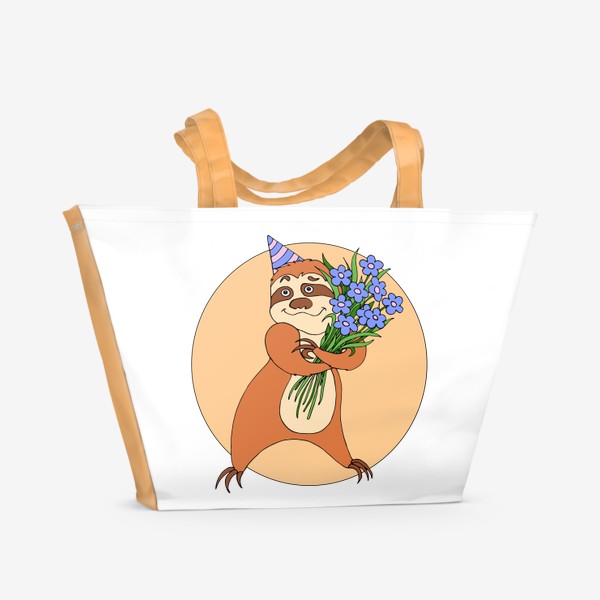 Пляжная сумка «Смешной ленивец»