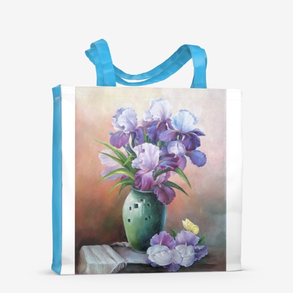 Сумка-шоппер « букет весенних цветов ирисов»