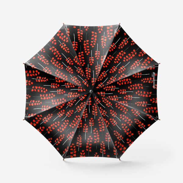 Зонт «веточки на  чёрном»