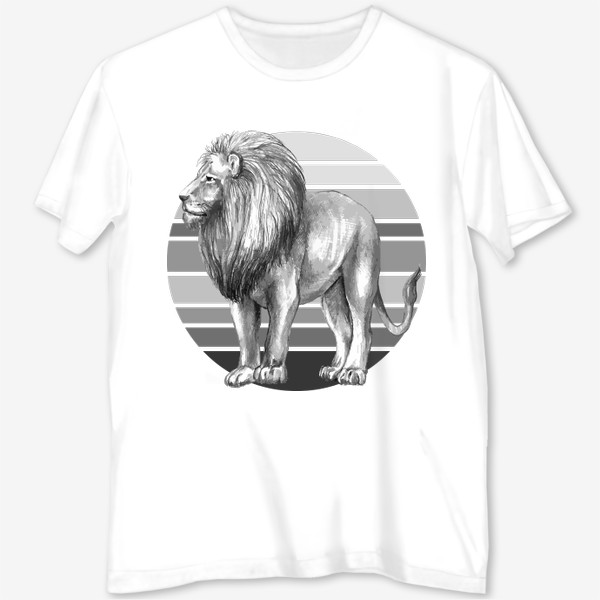 Футболка с полной запечаткой «лев, дизайнерская футболка»