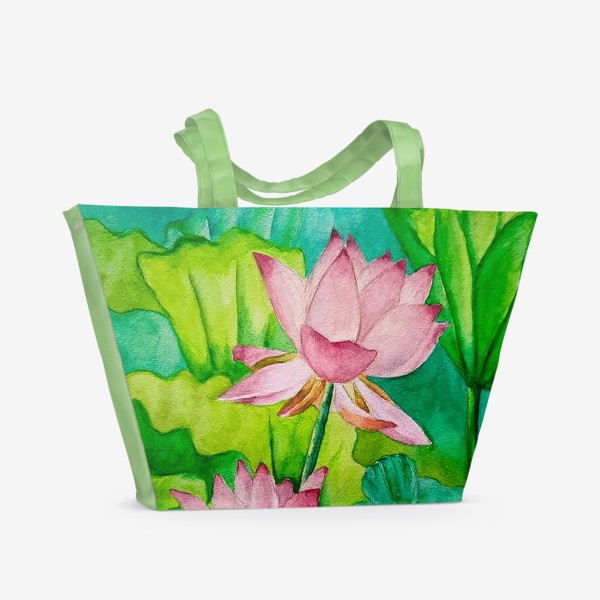 Пляжная сумка &laquo;Лотосы (водяные цветы)&raquo;