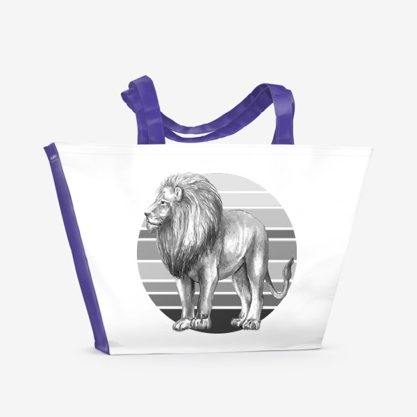Пляжная сумка «лев, дизайнерская футболка»