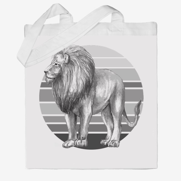 Сумка хб «лев, дизайнерская футболка»