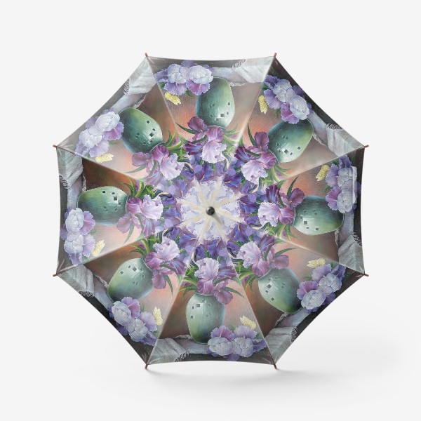 Зонт « букет весенних цветов ирисов»