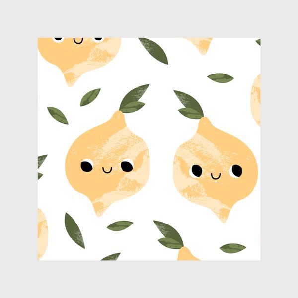 Шторы «Милый лимон. Детский фруктовый паттерн»