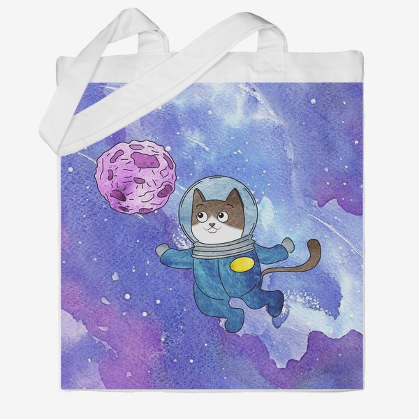Сумка хб «Кот в космосе»