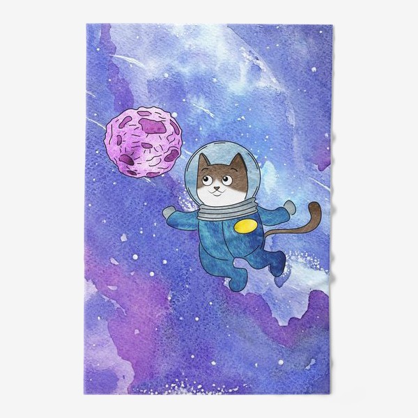 Полотенце «Кот в космосе»