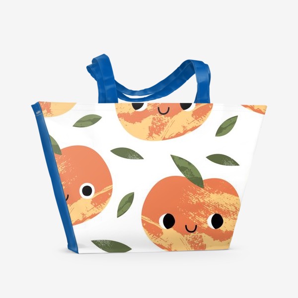 Пляжная сумка «Милое яблоко. Детский фруктовый паттерн»