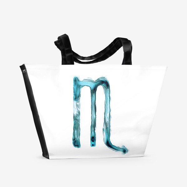Пляжная сумка «Скорпион - знак зодиака акварелью»