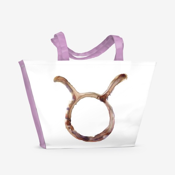 Пляжная сумка «Телец - знак зодиака акварелью»