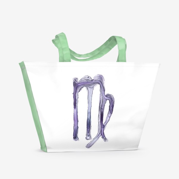 Пляжная сумка «Дева - знак зодиака акварелью»