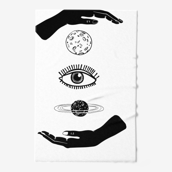 Полотенце «Планеты. Глаз. Руки.»