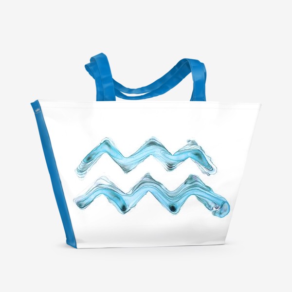 Пляжная сумка «Водолей - знак зодиака акварелью»