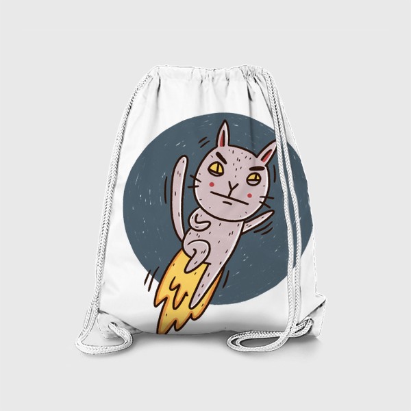 Рюкзак «Недовольный котик и многозадачность. Дедлайн. Сроки горят»