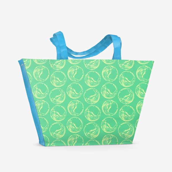 Пляжная сумка «Теннисные мячи на зеленом фоне»