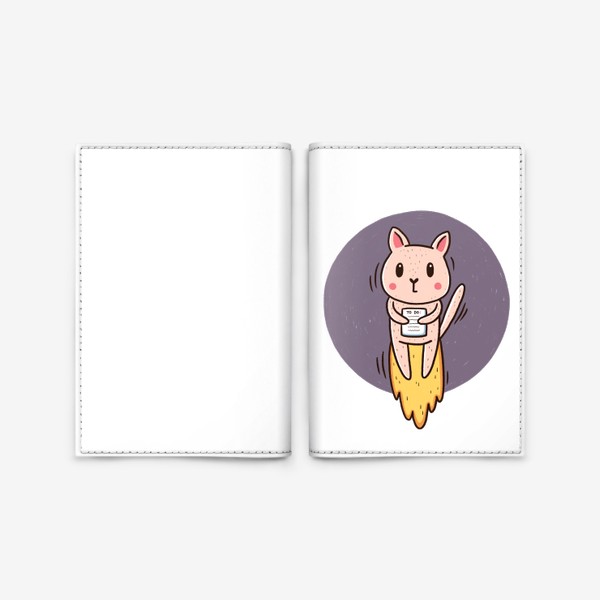 Обложка для паспорта «Испуганный милый котик и многозадачность. Дедлайн. Сроки горят»