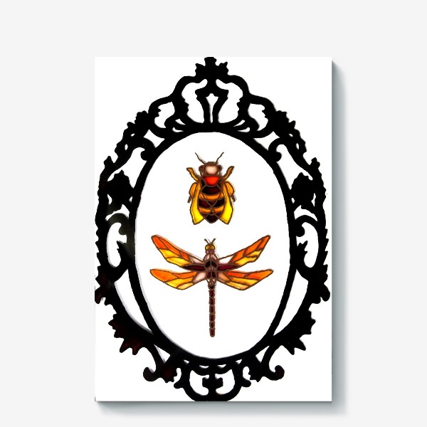 Холст «"Пчела и стрекоза"»