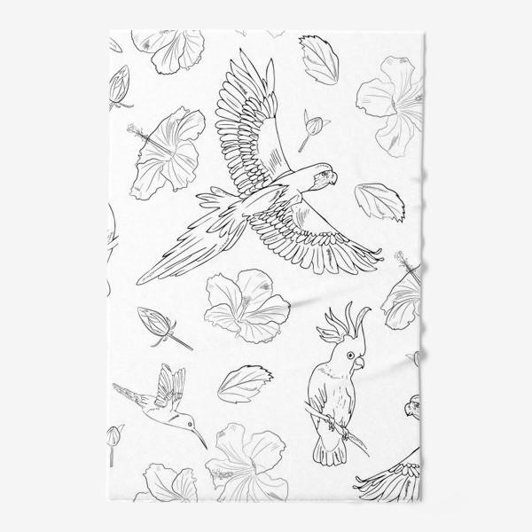 Полотенце «попугаи и тропические цветы»