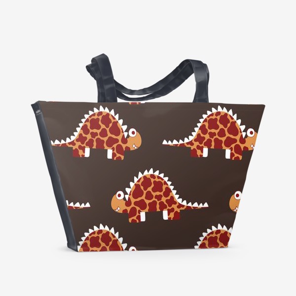 Пляжная сумка «Веселые лавовые стегозавры»