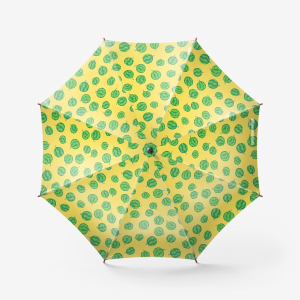 Зонт «Свежие полосатые арбузы на желтом»
