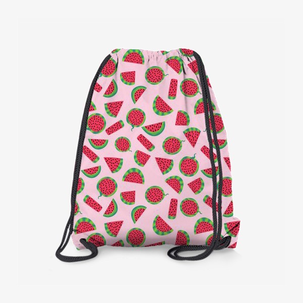 Рюкзак «Сочные ломтика арбуза на розовом легкий летний паттерн»