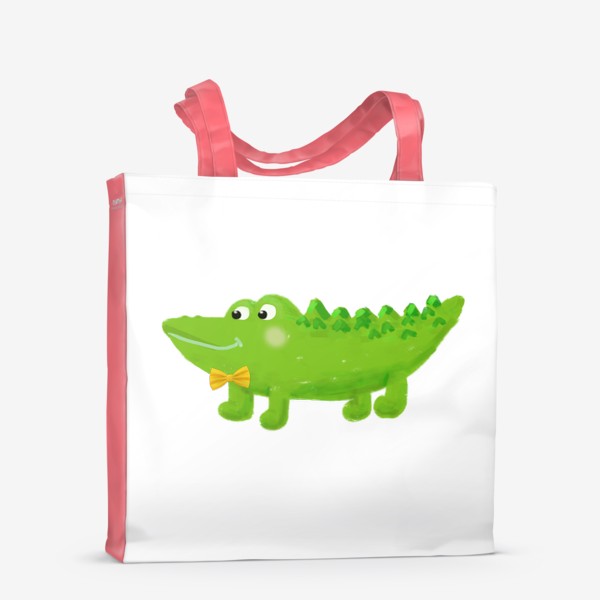 Сумка-шоппер «Деловой крокодил с бабочкой»