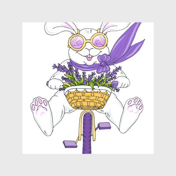 Шторы «кролик на велосипеде»