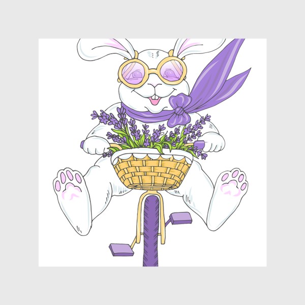 Скатерть «кролик на велосипеде»