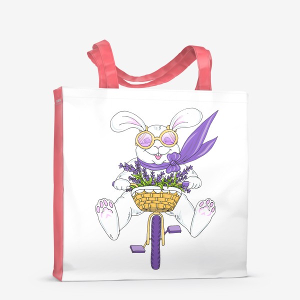 Сумка-шоппер «кролик на велосипеде»