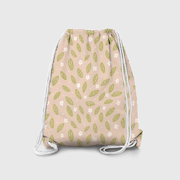 Рюкзак «Нежный паттерн с листочками и цветами»
