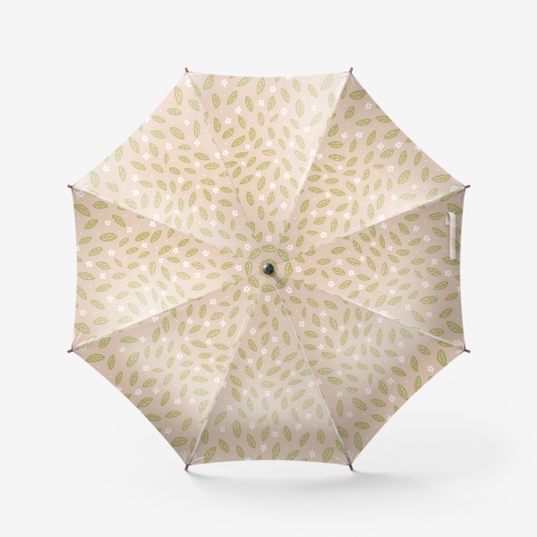 Зонт «Нежный паттерн с листочками и цветами»