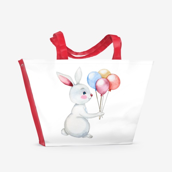 Пляжная сумка «Зайчик с воздушными шарами »