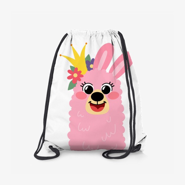 Рюкзак «Розовая лама с короной»