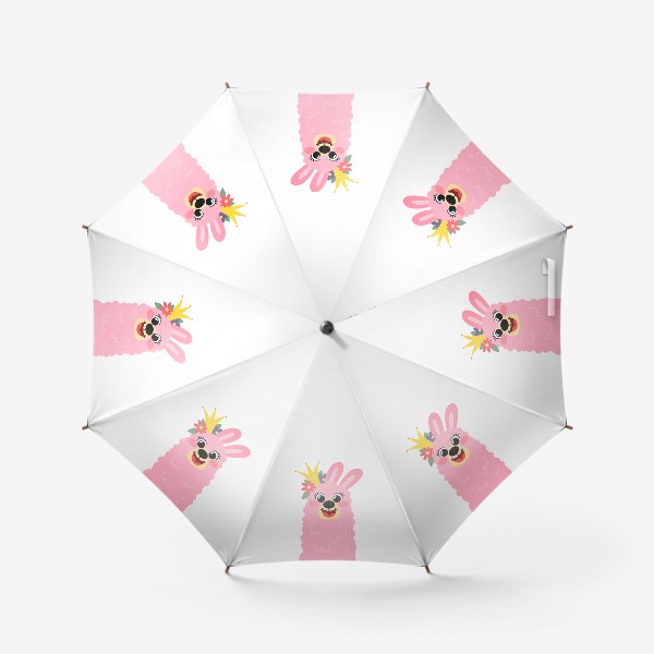 Зонт «Розовая лама с короной»