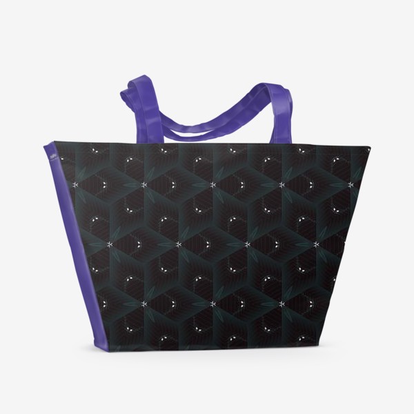Пляжная сумка « велюровое фоновое изображение объемные треугольники разбросанные в шестиугольник»