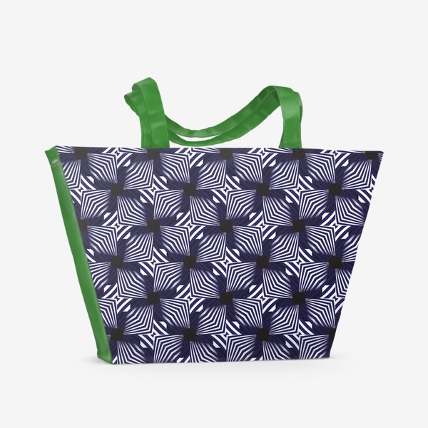 Пляжная сумка «3 д изображение треугольнички в стиле зебра»