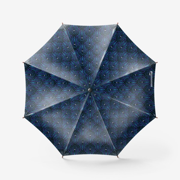 Зонт «темно голубые черные квадраты»