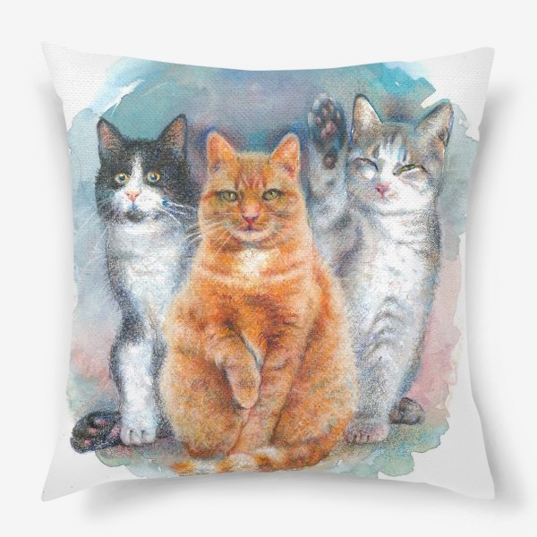 Подушка «Три кота, котики, коты»
