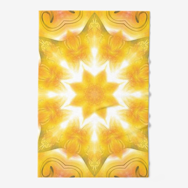 Полотенце «желтая мандала солнечный круг»