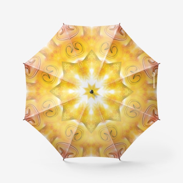 Зонт «желтая мандала солнечный круг»