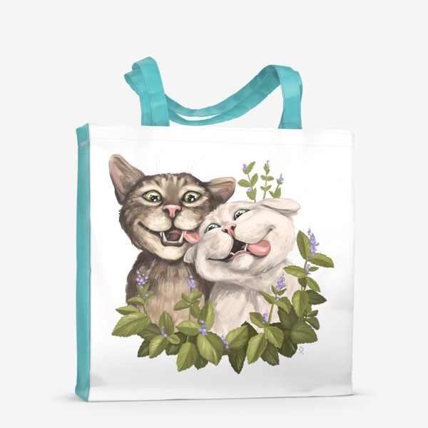 Сумка-шоппер «Коты мятная дружба »
