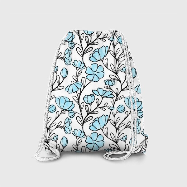 Рюкзак «Паттерн с голубыми цветами»