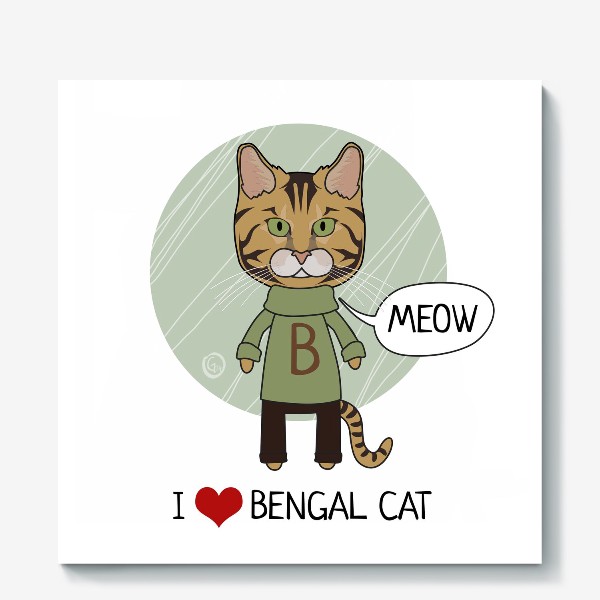 Холст «Бенгальский кот»