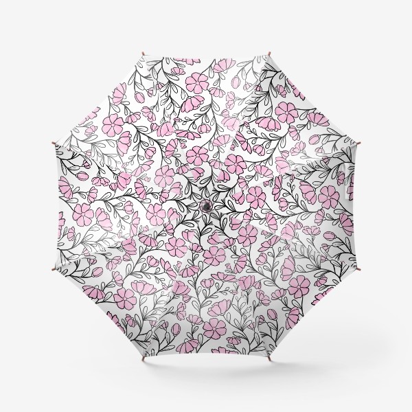 Зонт «Паттерн с розовыми цветами»